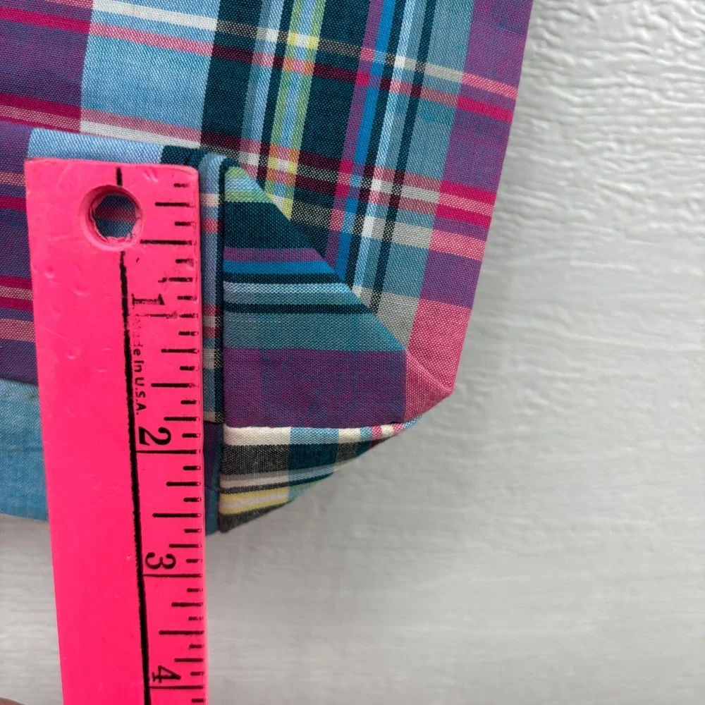 NWT Disneyland Parks Store Tinkerbell‎ Plaid Tote shoulder Bag Pink Green Blue
